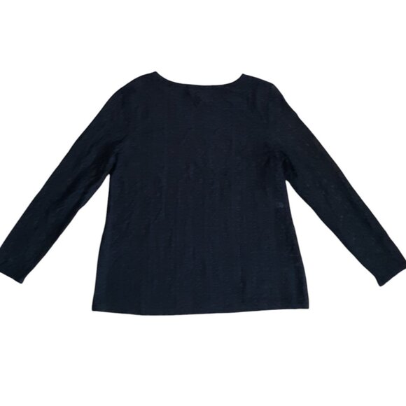 Chico's Black Lace Blouse Dressy Whimsygoth Long Sheer Lace Sleeves  Size Large - Picture 7 of 10